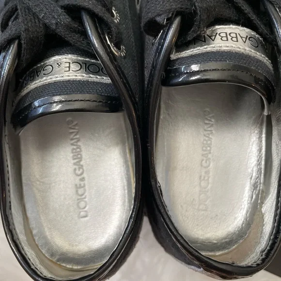DOLCE & GABBANA GYM black and silver Sneakers Sz 6.5 - Picture 10 of 11